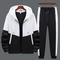 2022 new personality suit mens spring new trendy brand fashion suit hooded pullover long sleeved sweater pants outdoor