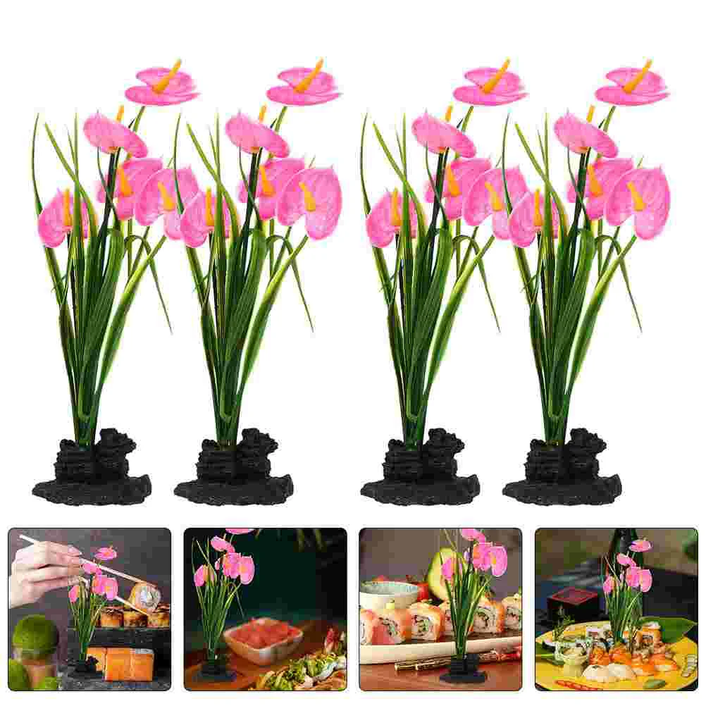 

Flower Decorsushi Plate Artificial Fake Tank Aquarium Sashimiflowers Ornament Japanesedecoration Decorationsdish Lifelike