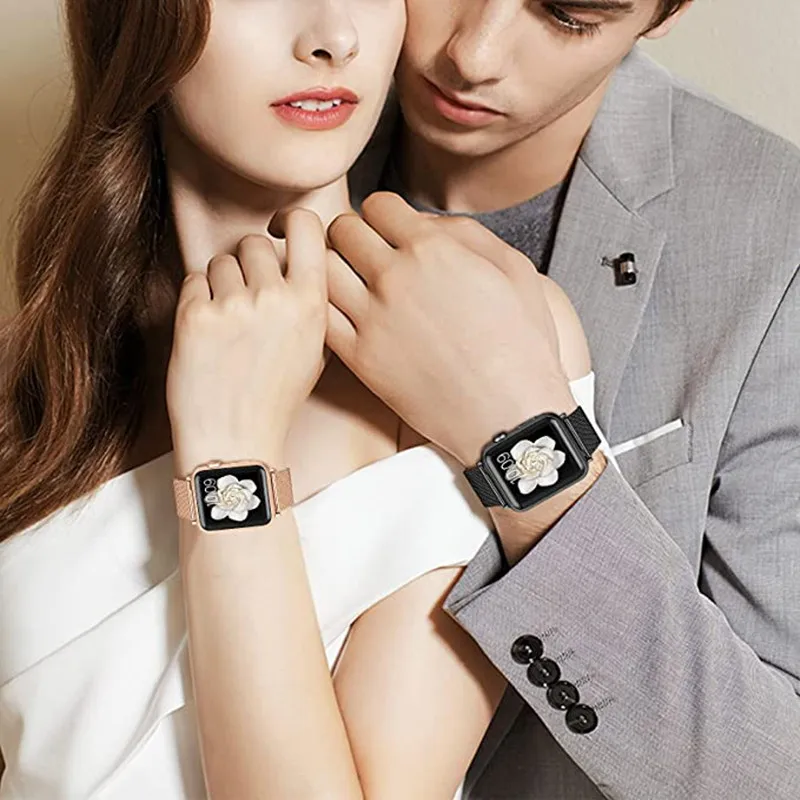 2 Pack Milanese Mesh Loop Band For Apple Watch 38/40/41/42/44/45mm,Woven Stainless Steel Strap for iWatch Series 7/6/5/4/3/2 SE