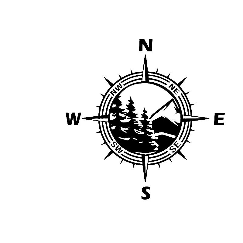 Компас горный Джунгли Лес Наклейка на стену мотоцикл дом кемпинг Rv грузовик