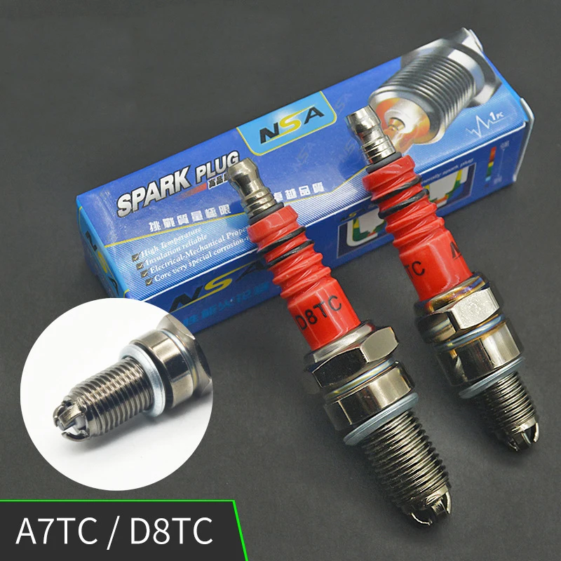 

A7TC D8TC Spark Plug GY6 50cc-70cc 90cc 110cc 125cc 150cc 160cc Motorcycle ATV Quad Scooter Go Kart Moped Mini Dirt Racing Bike