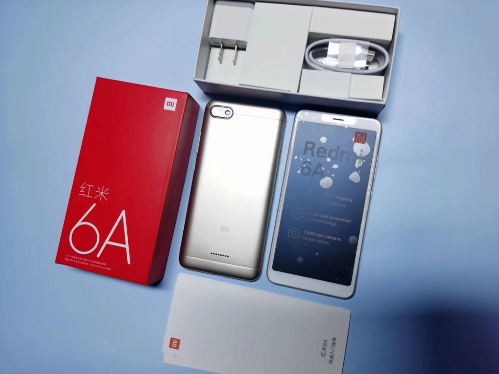 Smartphone Redmi 6A smartphone  5.45'' Full Screen 13MP Camera AI Face Unlock  MIUI 9 Support Global Version RAM ROM2 16G