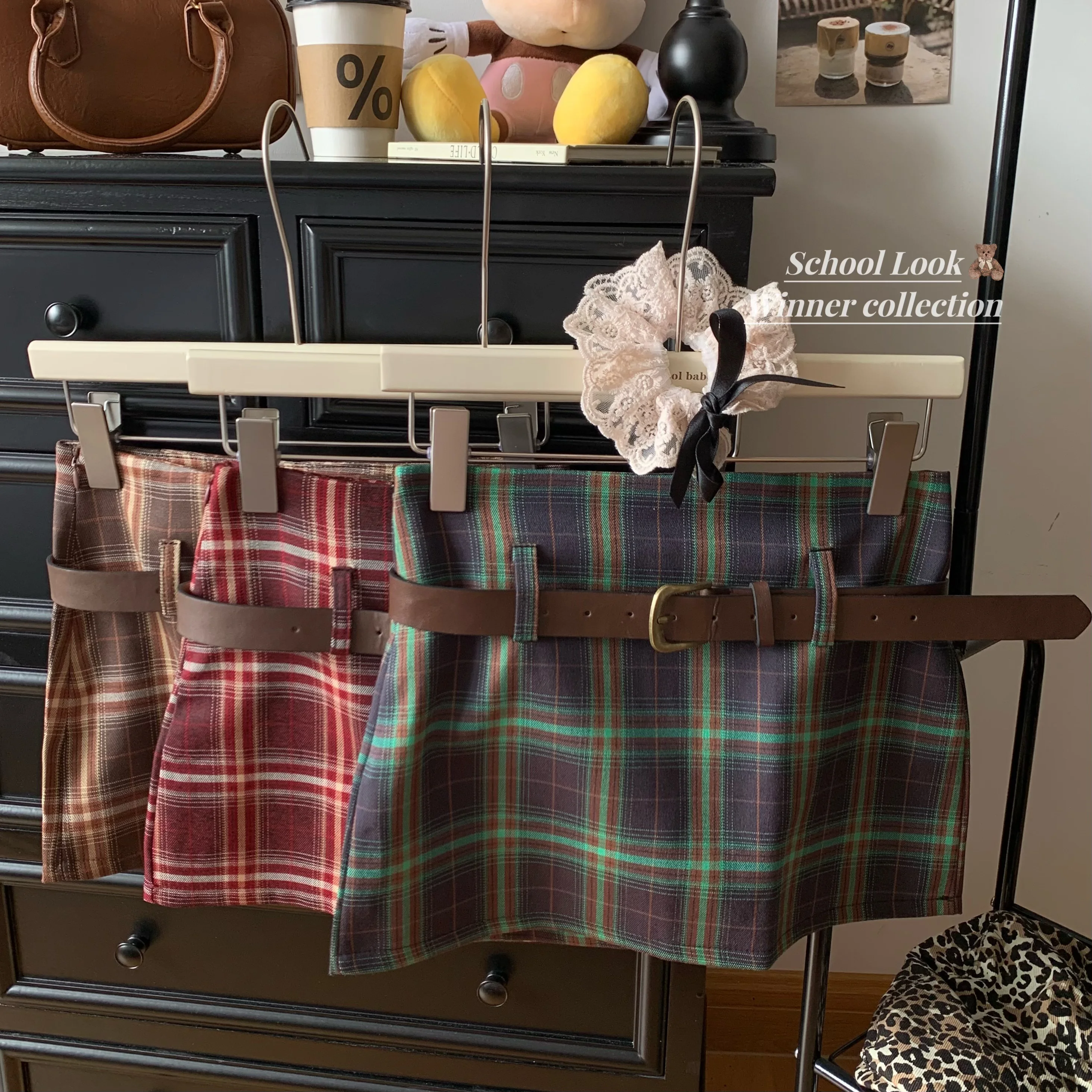 Женская клетчатая юбка-трапеция повседневная короткая трапециевидная юбка с