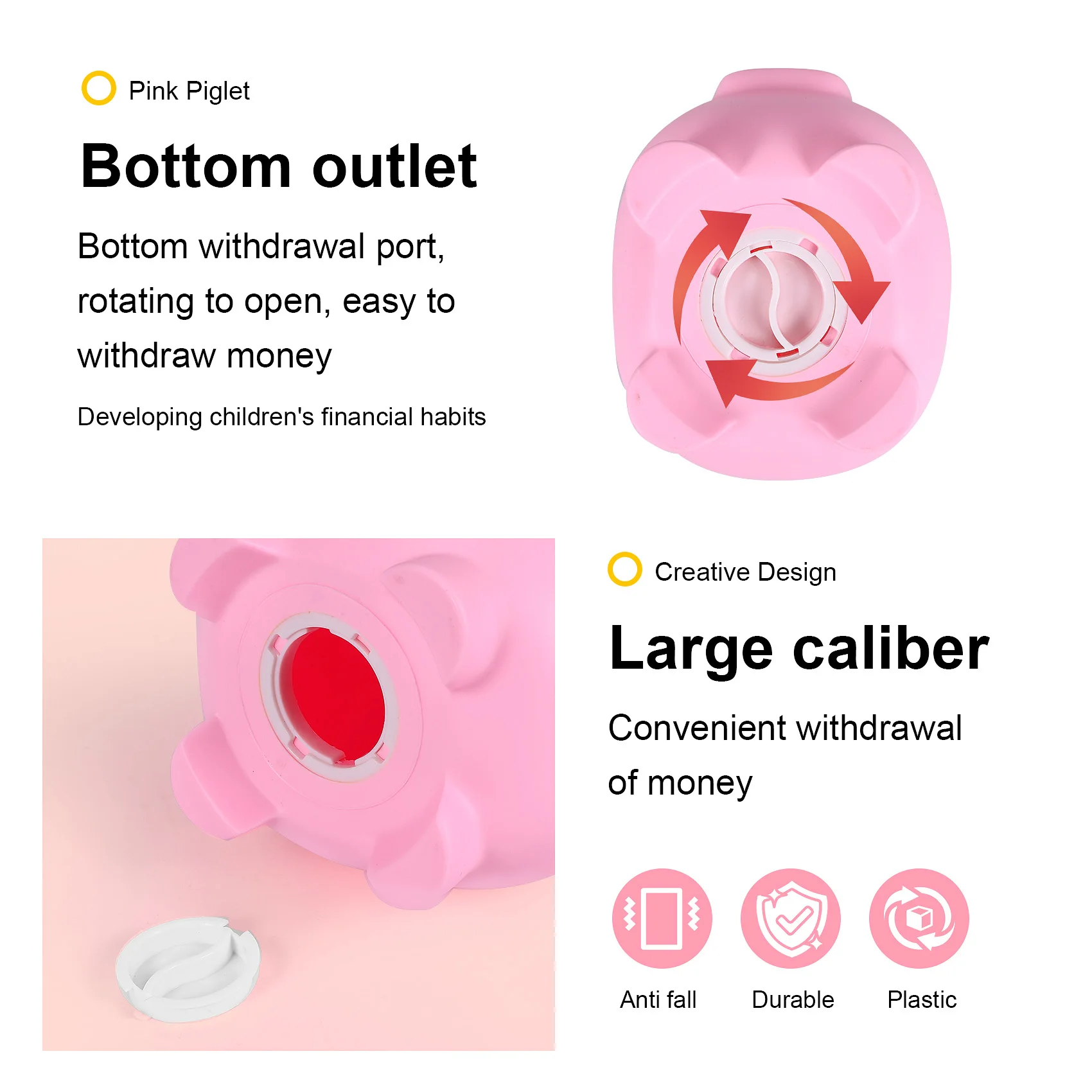 Большая копилка небьющаяся пластиковая банк для монет девочек и мальчиков