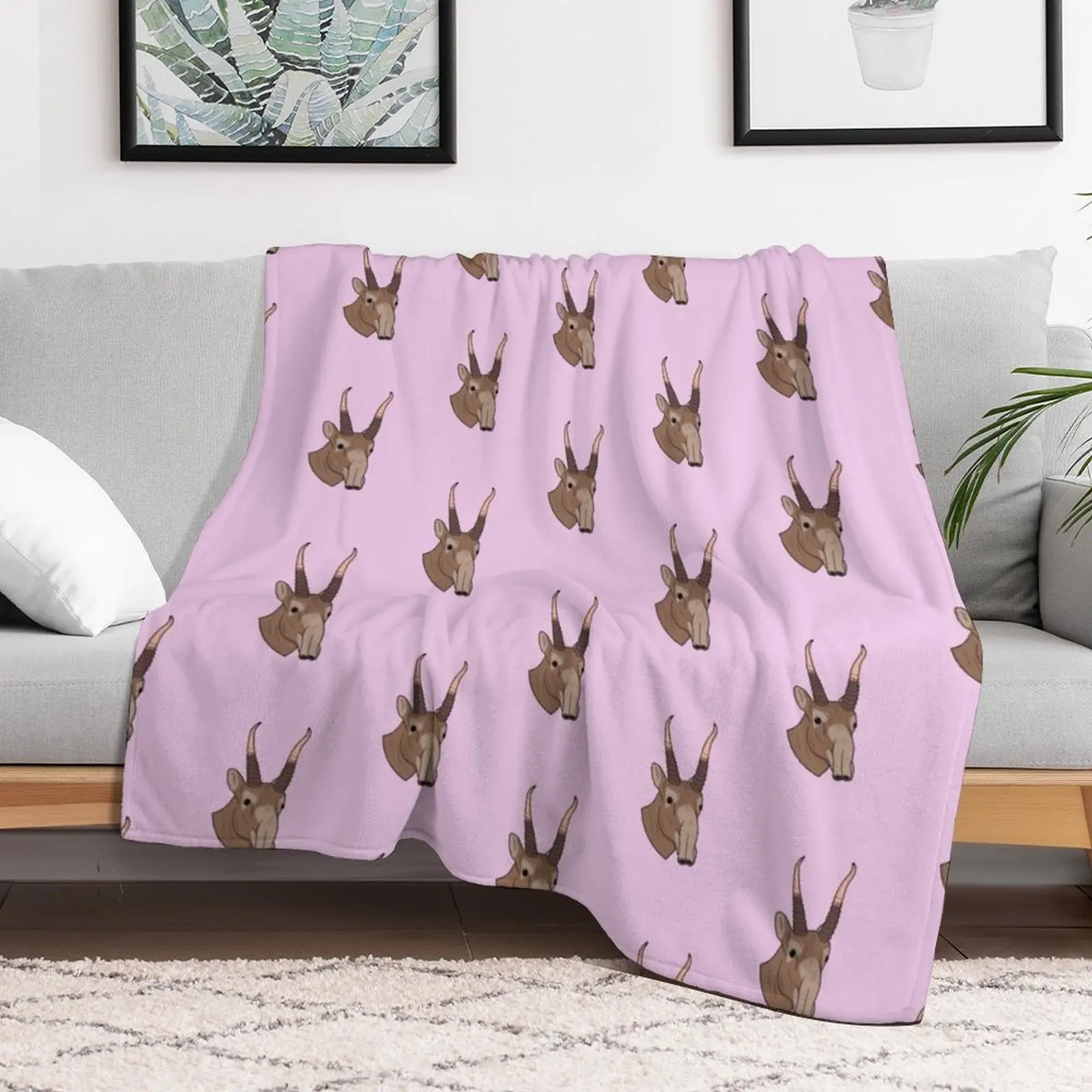 Одеяло с головой антилопы Saiga персонализированный подарок мягкие одеяла для