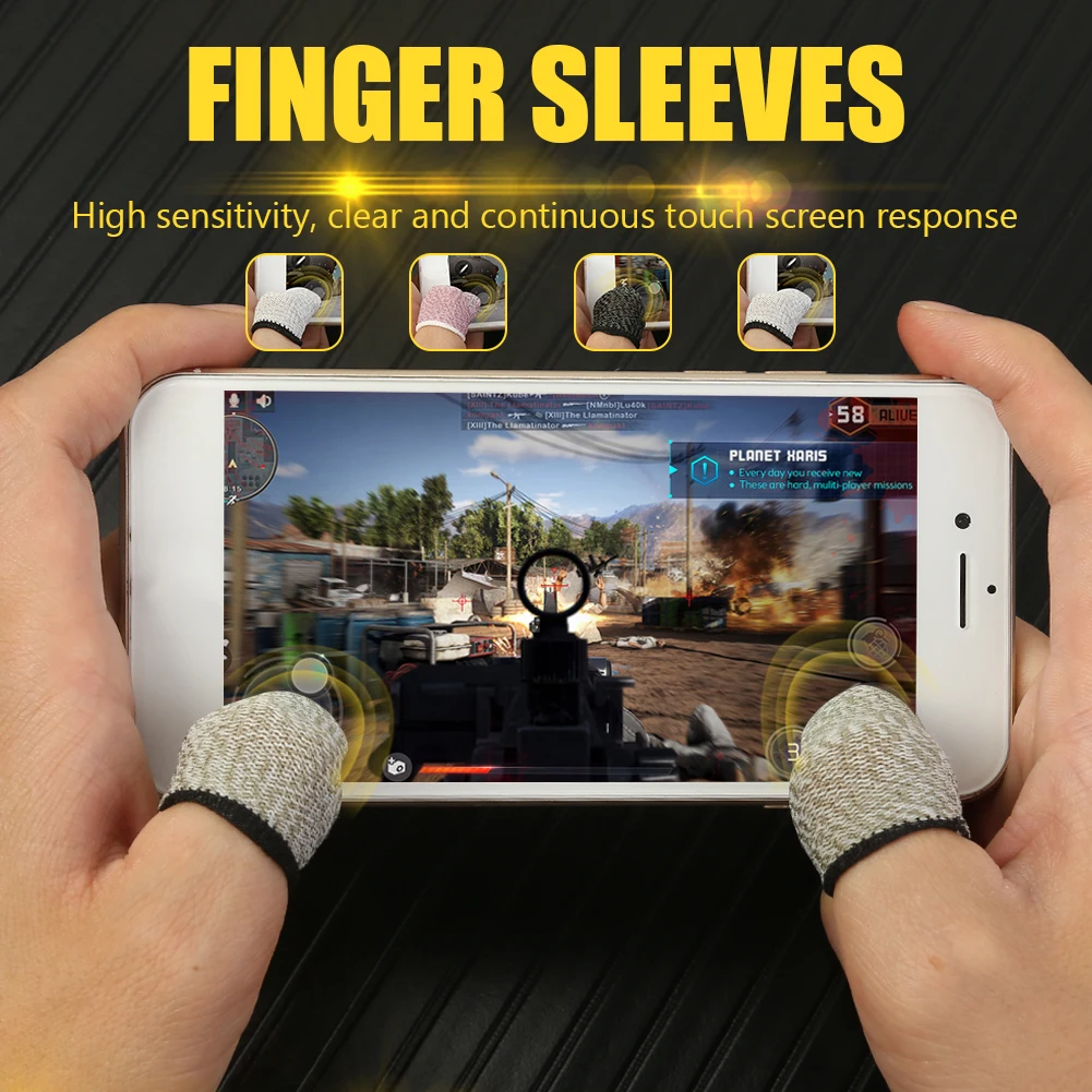 

2pcs Finger Cover Game Controller for PUBG Sweat Proof Non-Scratch Sensitive Touch Screen Gaming Finger Thumb Sleeve Gloves