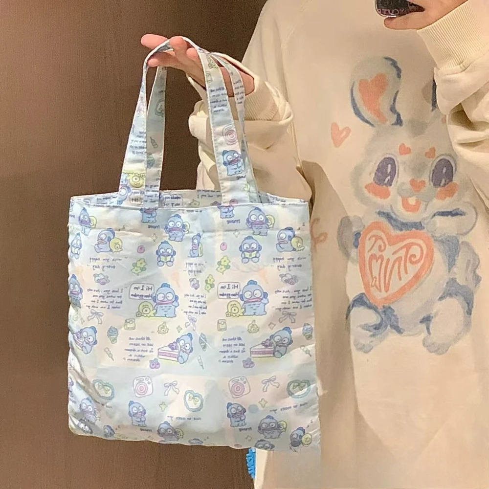 Kawaii Hangyodon сумка мультфильм портативная холщовая аниме с принтом большая