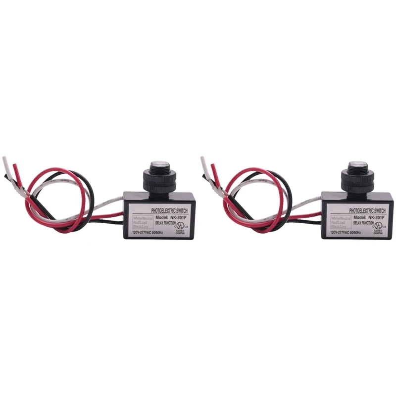 

2X Photocell Switch NK-301F 120-277V Dusk To Dawn Sensor Photoelectric Switch Light Photocell Sensor Lighting Switch