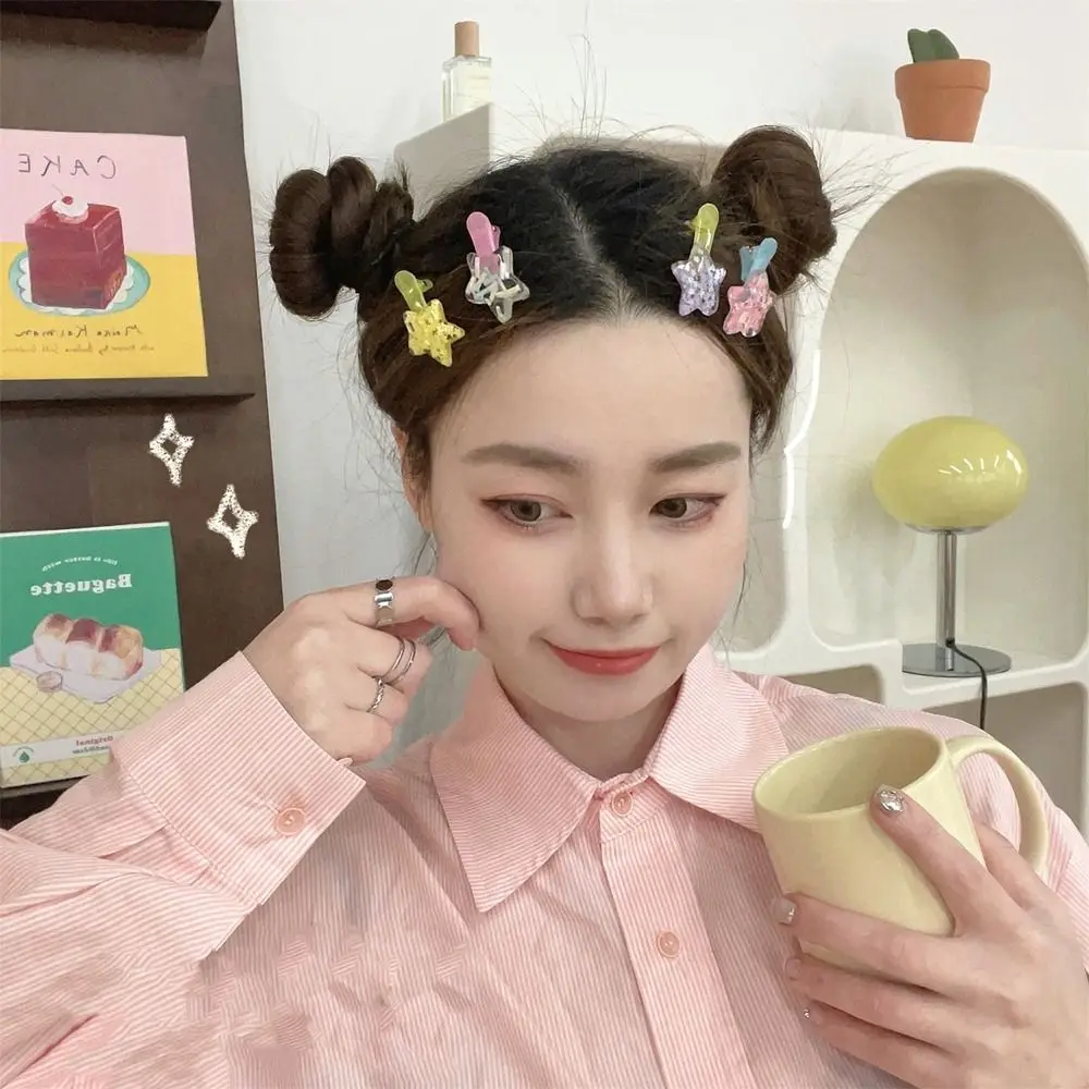 

Sequin Star Pentagrams Small Hair Clip Creative Acrylic Y2k Hairpin Headwear Daily