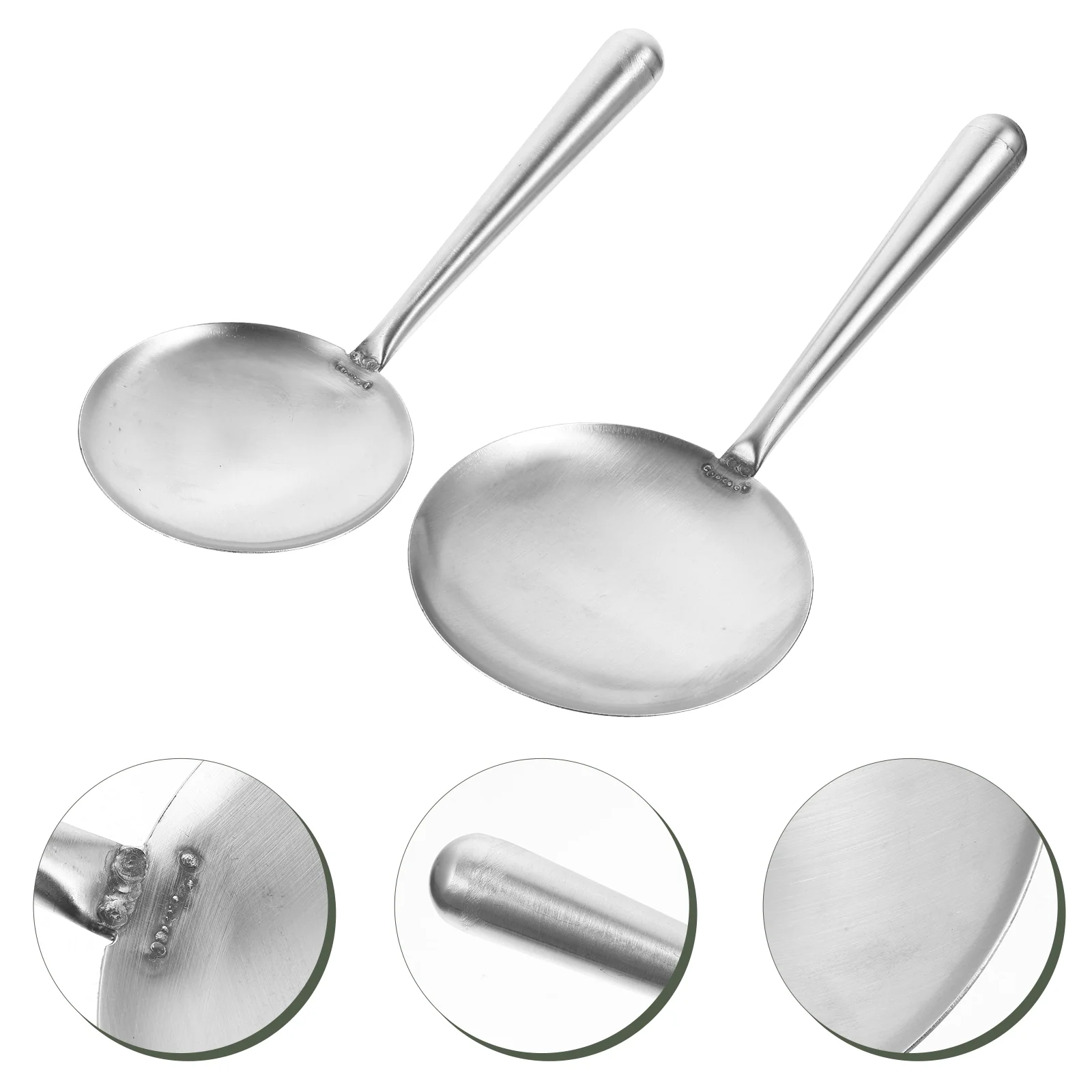 

2 Pcs Tofu Brain Heat-resistant Spoons Kitchen Water Cooking Food Serving 201 Stainless Steel Rice Scoops Metal Banquet