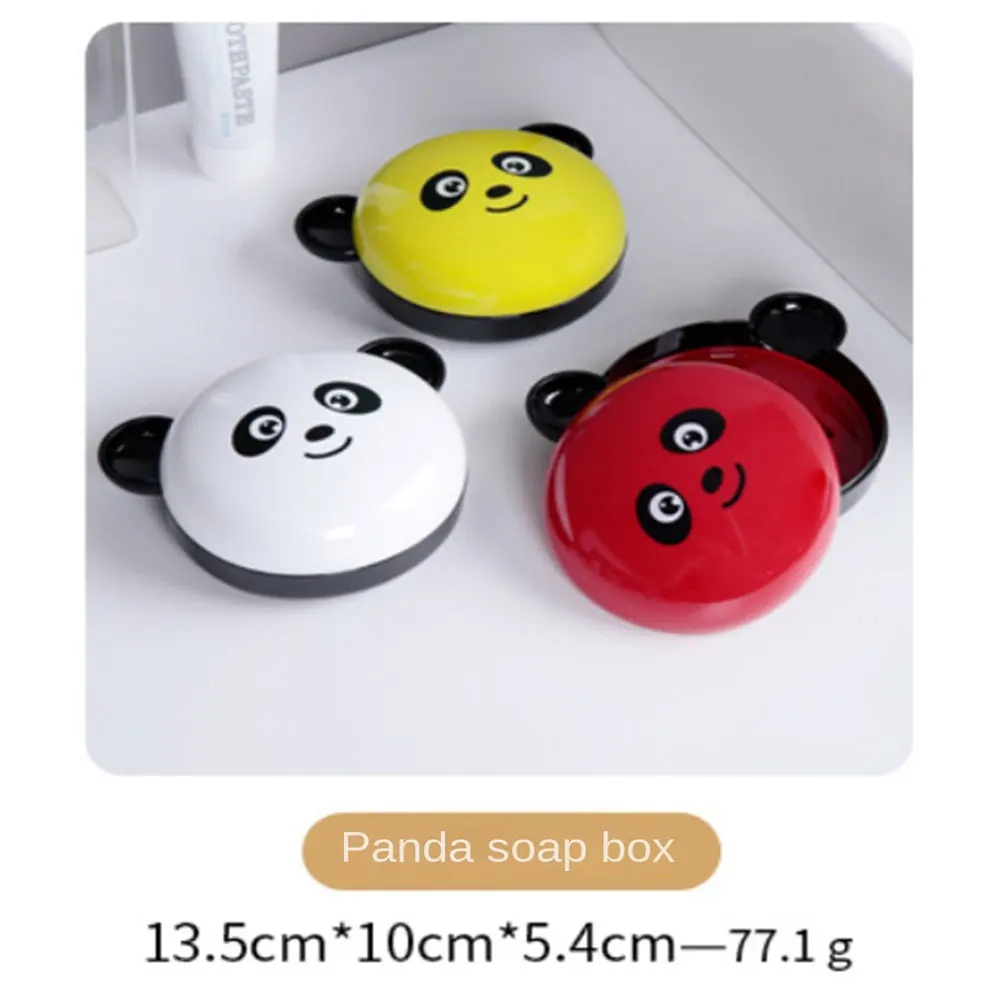 

Storing Soap Storage Box With Lid Drain Double-layer Draining Soap Container Small Cute Mouse And Red Panda Shape Soap Dish