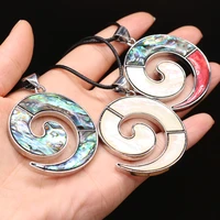 natural shell white abalone alloy circle pendant necklace for jewelry making diy exquisite necklace accessories charm gift party