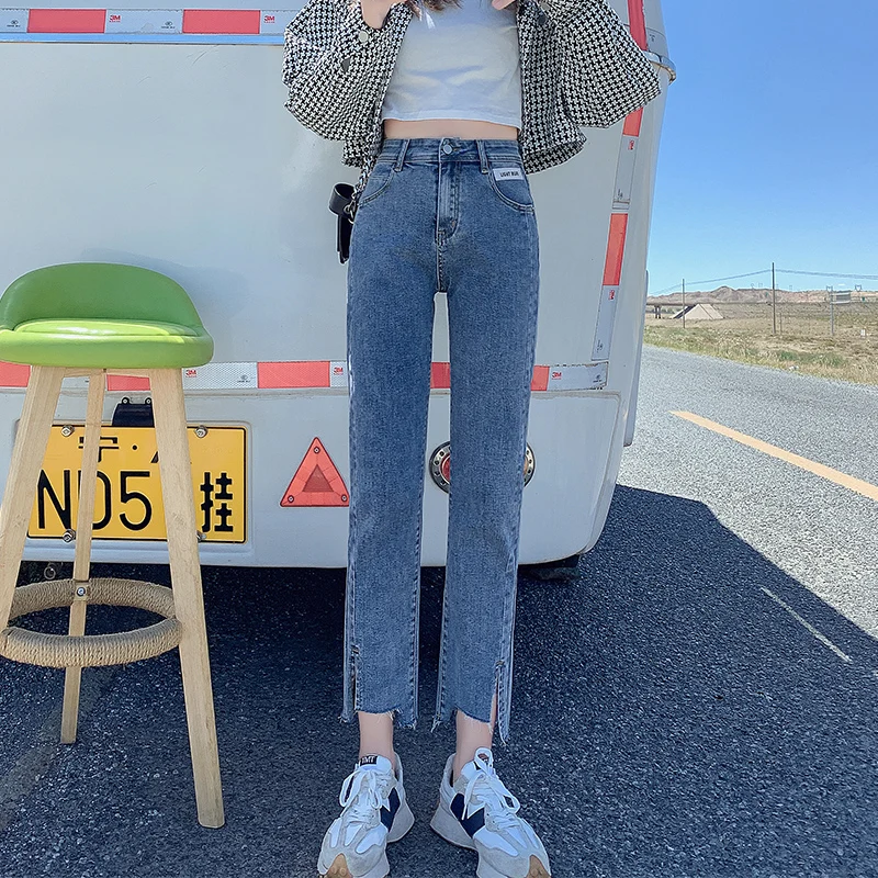 

Streetwear Jeans Women High Waist Denim Pants Vintage Tassel Washed Harem Pants Casual Jean Slit Jeans Summer 2023 New boyfriend