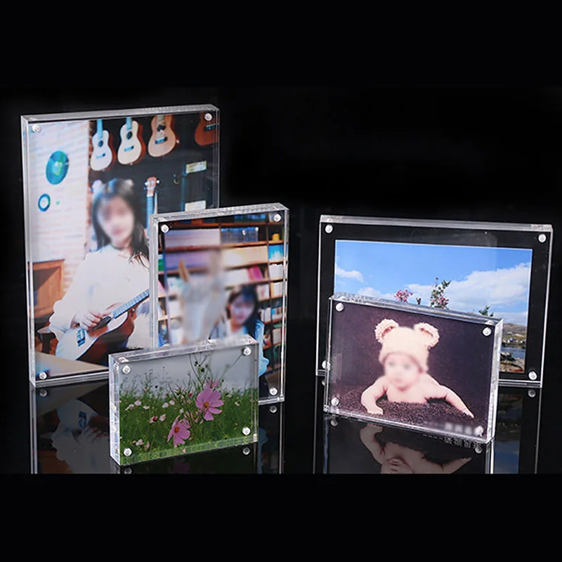 

Acrylic Clear Photo Frame Collection Photo Protection Holder Creative Crystal Picture Frame Bedroom Deck Decor