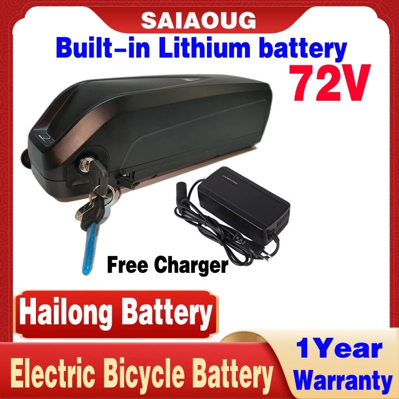

E-Bicycle Hailong Battery 18650 Cells Pack 72V 20AH 30AH 40AH 50AH 750W 1000W 1500W 2000w 2500w Powerful Bicycle Lithium Battery