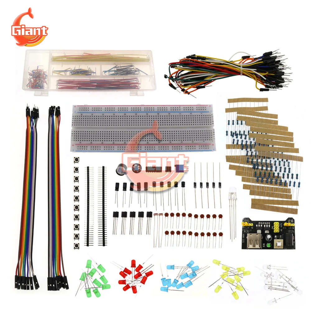 

Базовый стартовый комплект Diy, макетная плата, джампер, провода, резисторы, зуммер для Arduino R3 MEGA2560-Compatible