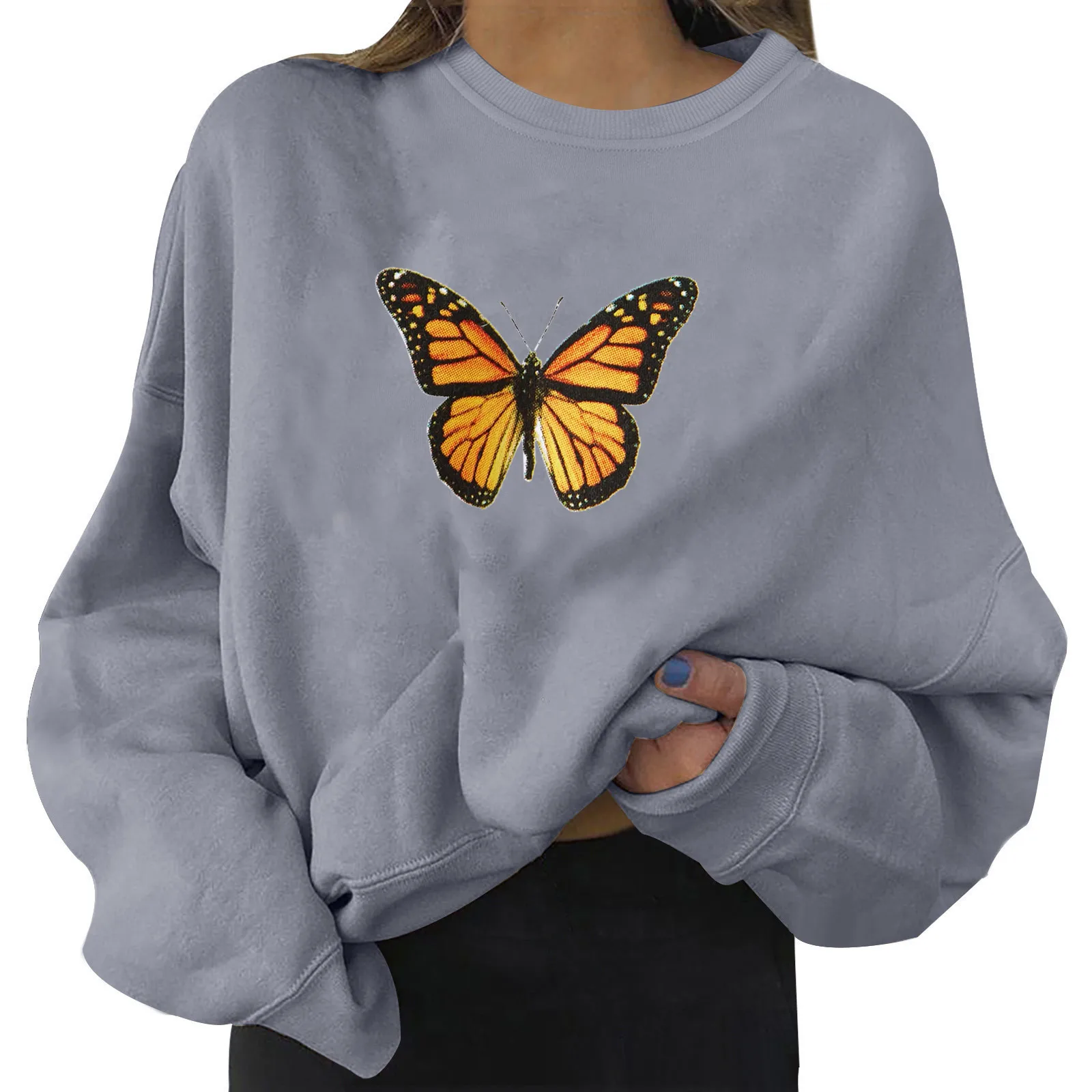 

Long Sleeve Pocket Womens Daily Print Sweatshirt Long Pullover Letter Print O Neck Printing Long Sleeve Hoodies Sweaters Women