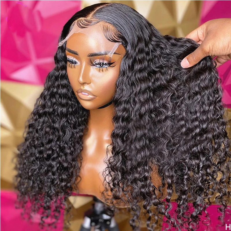 26Inch 180%Density Kinky Curly Free Part Glueless Lace Front Wig For Women With Baby Hair Heat Resistant Hair Natural Hairline