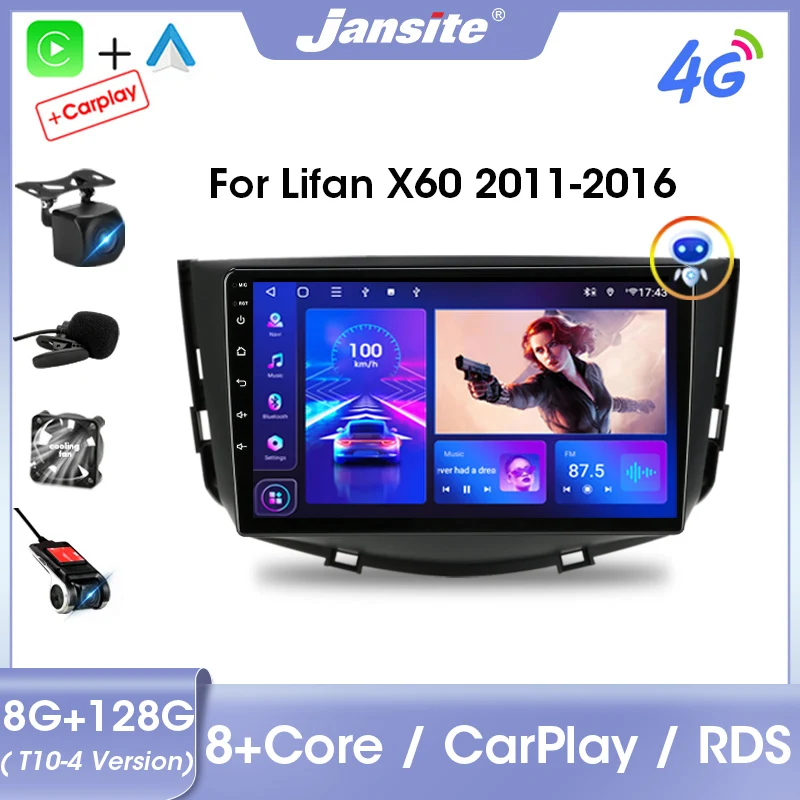 

Jansite 2 Din Android 11.0 Car Radio Multimedia Video Player For Lifan X60 X 60 2011-2016 GPS Carplay Head Unit RDS IPS Screen