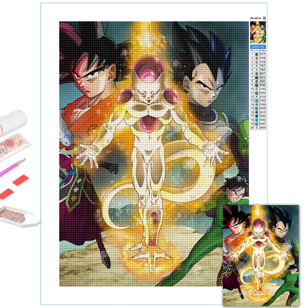 

Frozen Demon Frieza 5D Diamond Paintings Dragon Ball Full Round Drill Embroidery Kits Cross Stitch Classic Anime Diy Home Decor
