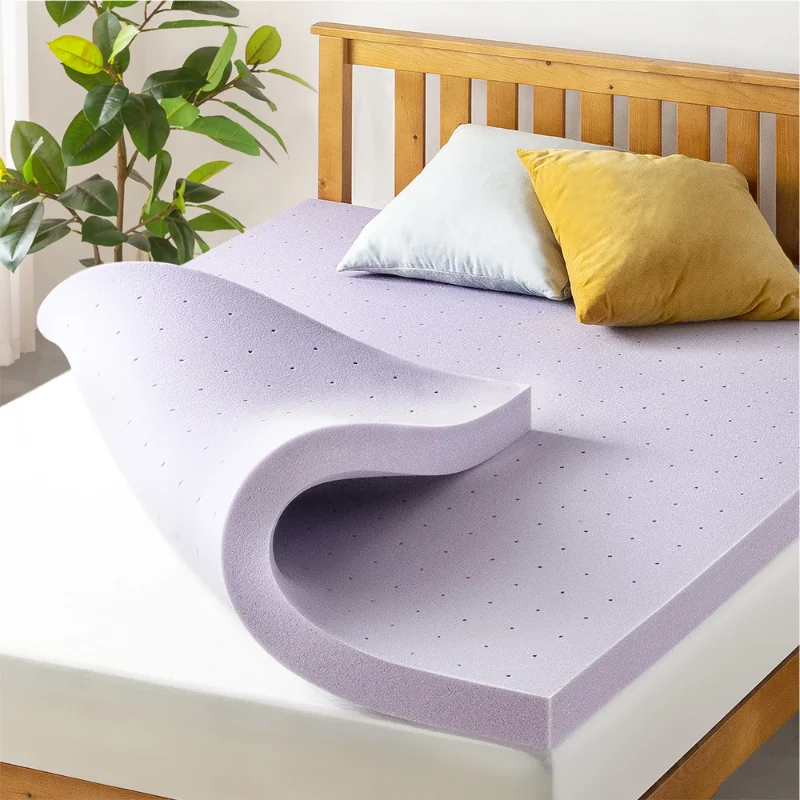 

Mellow Memory Foam Mattress Topper, Twin, Ventilated with Lavender Infusion, 3 Inch