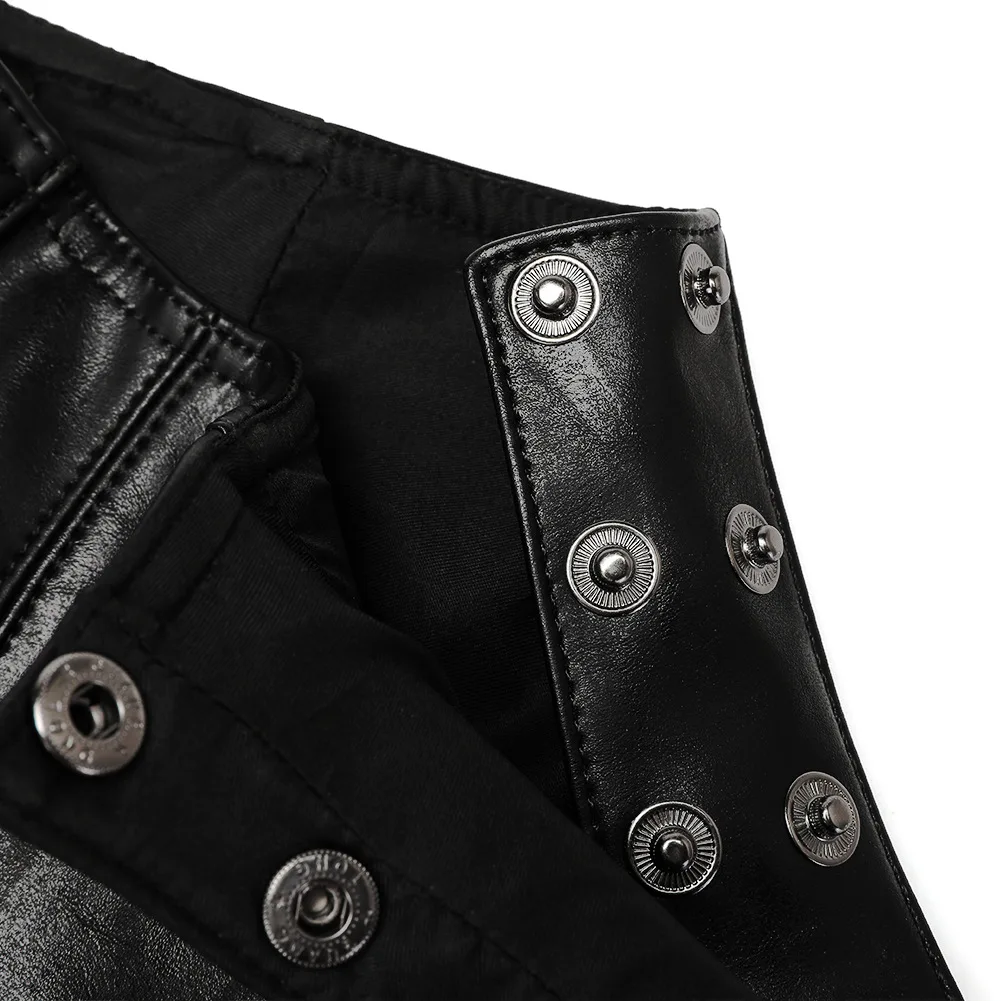 Средневековая Броня из черной кожи на одно плечо искусственная кожа готический