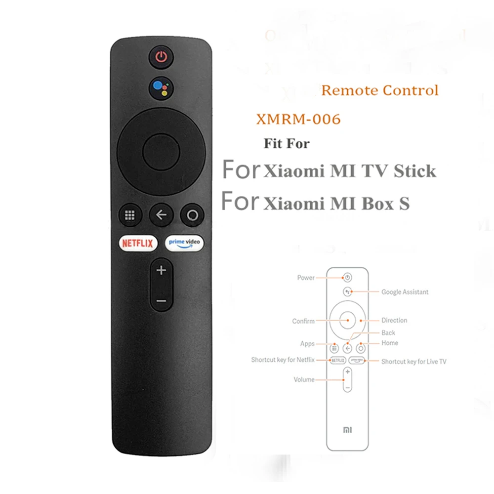 

Voice Remote Control For Xiaomi MI Box S XMRM-006 XMRM006 TV Stick MDZ 22 AB 24 AA Smart TV Controller Replace Google Assistant