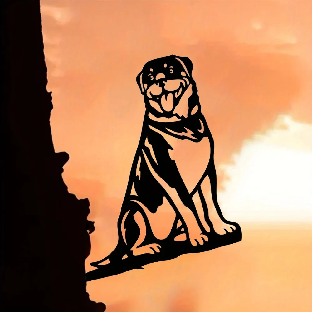 1 Шт. Металлический Ротвейлер Силуэт Щенка Собака Вырез Сельская Местность