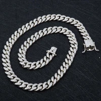 charmoment hip hop cuban chain necklace diamond bling full iced out zircon men jewelry statement rock singer bar party gifts