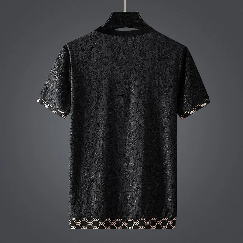 Мужская жаккардовая футболка Повседневная Свободная с коротким рукавом и