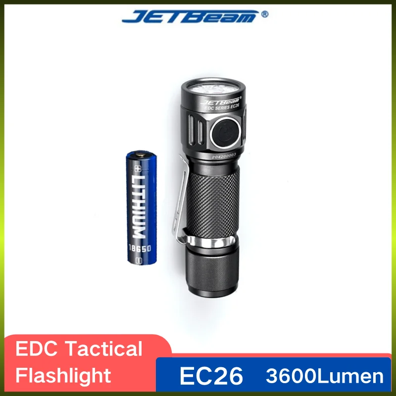 Тактическая вспышка JETBEAM EC26 для повседневного использования 3600 люмен задний