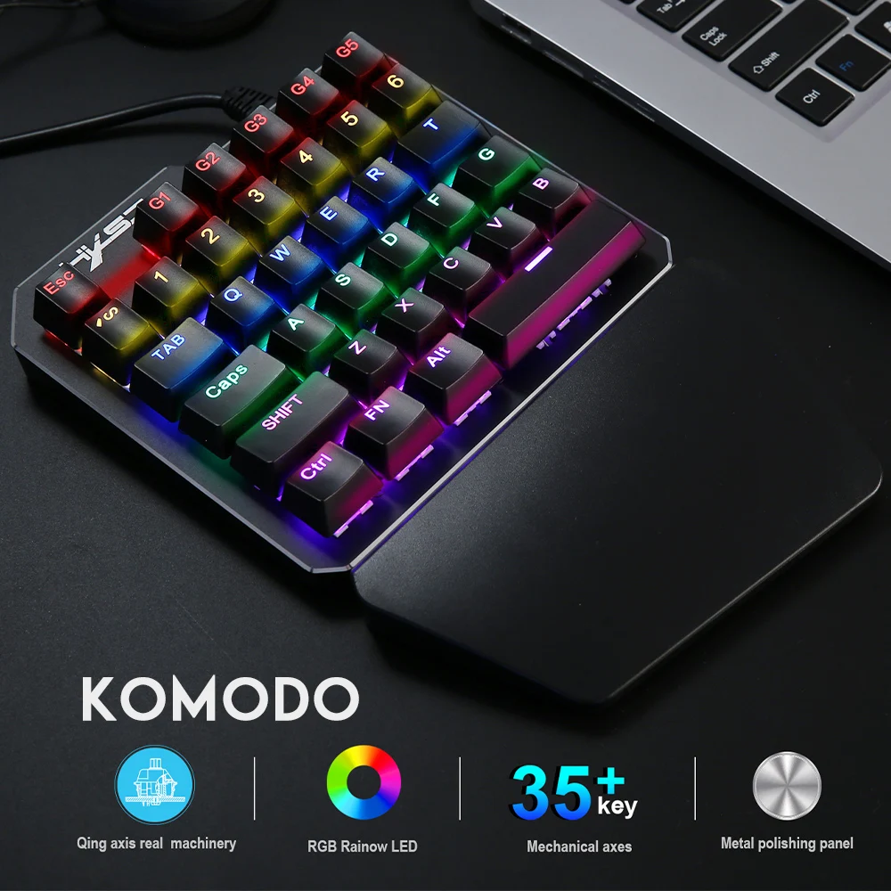 one handed gaming mechani keyboard rgb backlit portable mini keypad ergonomic game controller for pc ps4 xbox gamer for mobile free global shipping