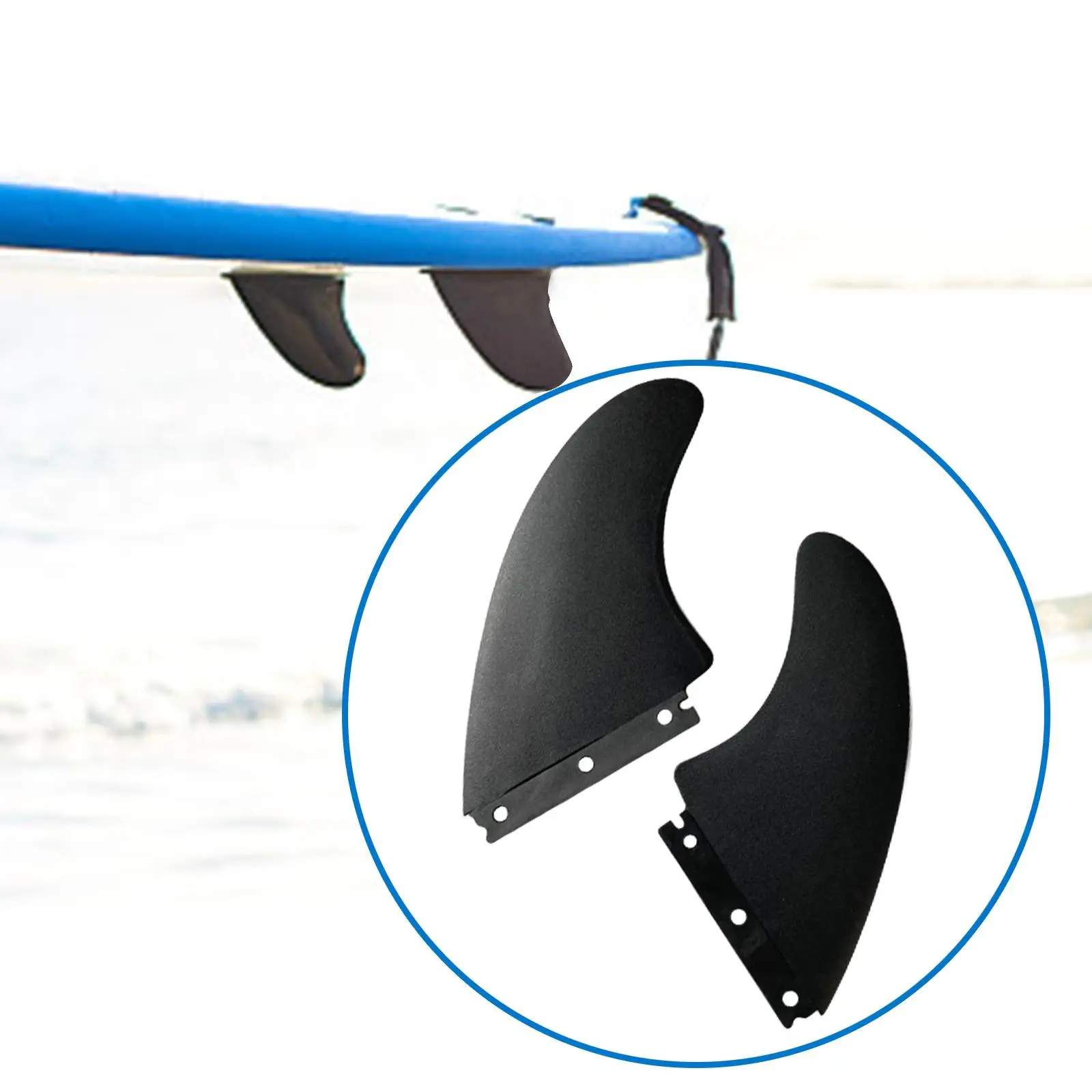 

2Pcs Universal Surfboard Fins Surf Board Tail Rudder Surfing Replacement Fin Quick Release Surf for Water Sports Canoe