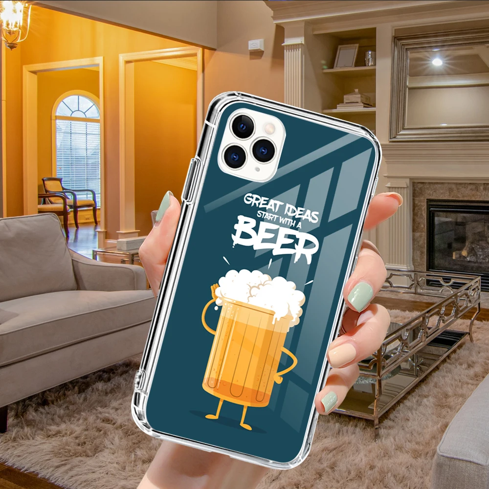 Мужской Прозрачный чехол для телефона iPhone 13 12 11 pro Mini XS MAX 8 7 6 6S Plus X SE 2020 | Мобильные