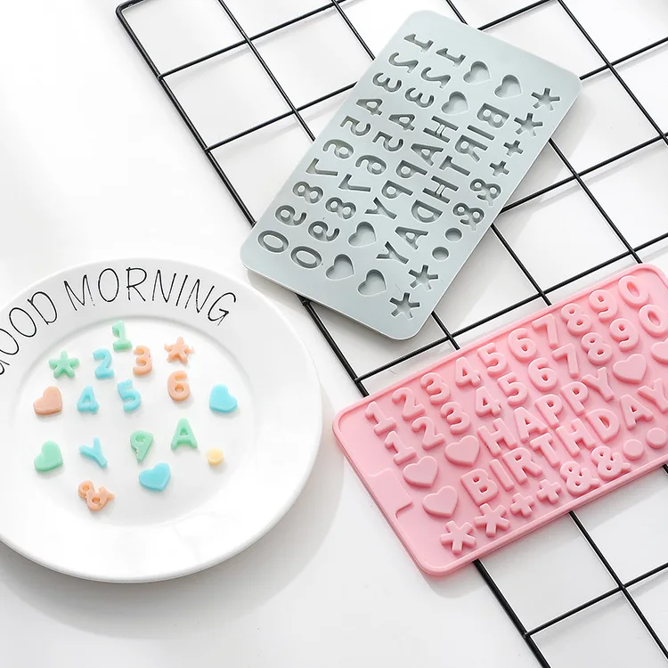 

Chocolate Letter Molds, Silicone Alphabet Number Fondant Mold for Making Candy, Gummy, Biscuit, Tray, Cake Decorations DIY Decor
