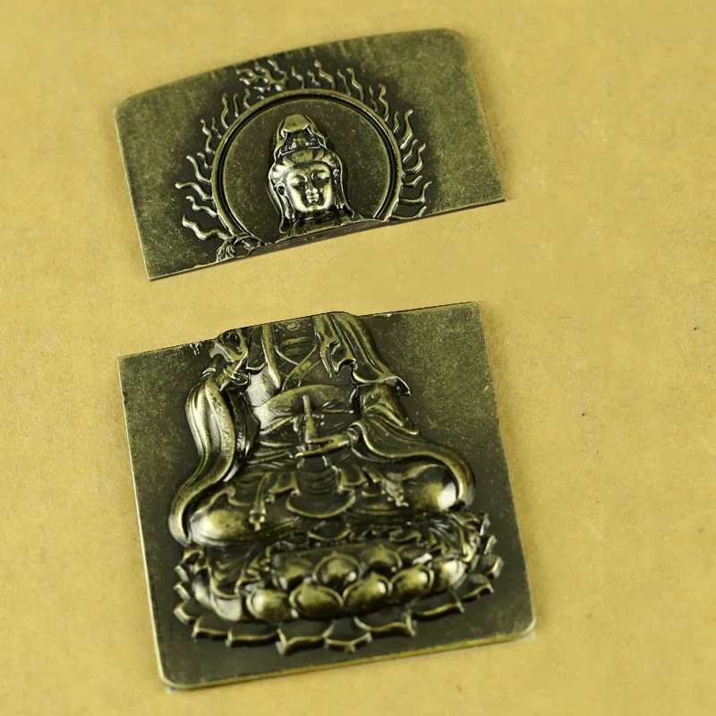 

Buddhist Amulet Guanyin Buddha DIY Metal Badge For ZP Kerosene Oil Lighter Grind Wheel Lighter Decor Accessory Metal Badge