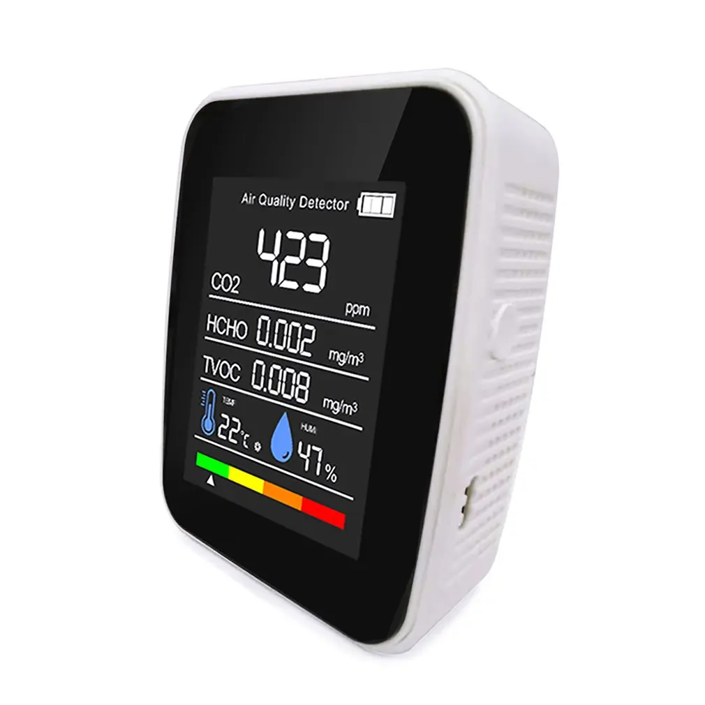 

ZN-AZ-CD02 Air Quality Detector 5-in-1 Carbon Dioxide Detector Gas Concentration Color Screen Smart Digital Air Quality Tester