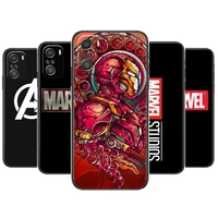 marvel logo iron man for xiaomi redmi note 10s 10 9t 9s 9 8t 8 7s 7 6 5a 5 pro max soft black phone case