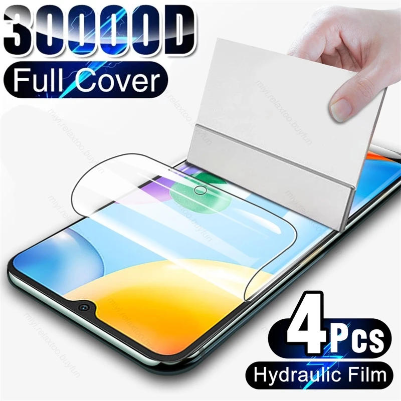 

Изогнутая мягкая Гидрогелевая пленка 999D 4 шт., защита экрана, не стекло для Xiaomi Redmi 10C, 10 C, C10, Redmi10C, 220333QAG, Передняя пленка 6,71 дюйма