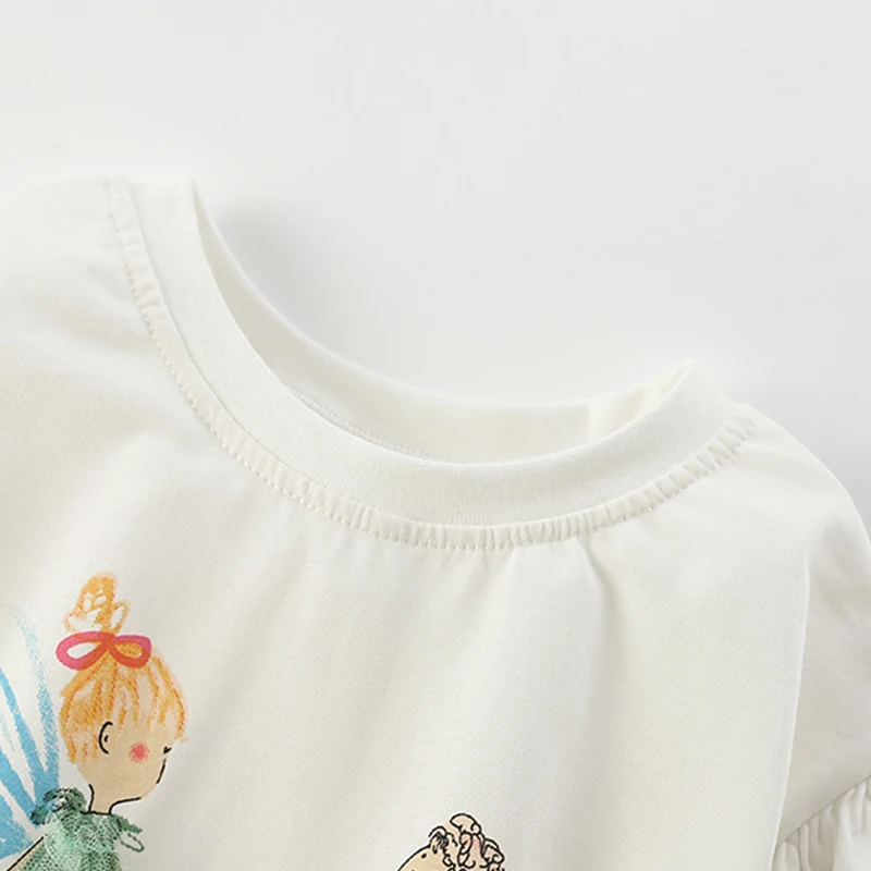 Футболка Little Maven для девочек от 6 лет с мультяшным узором из хлопкового материала