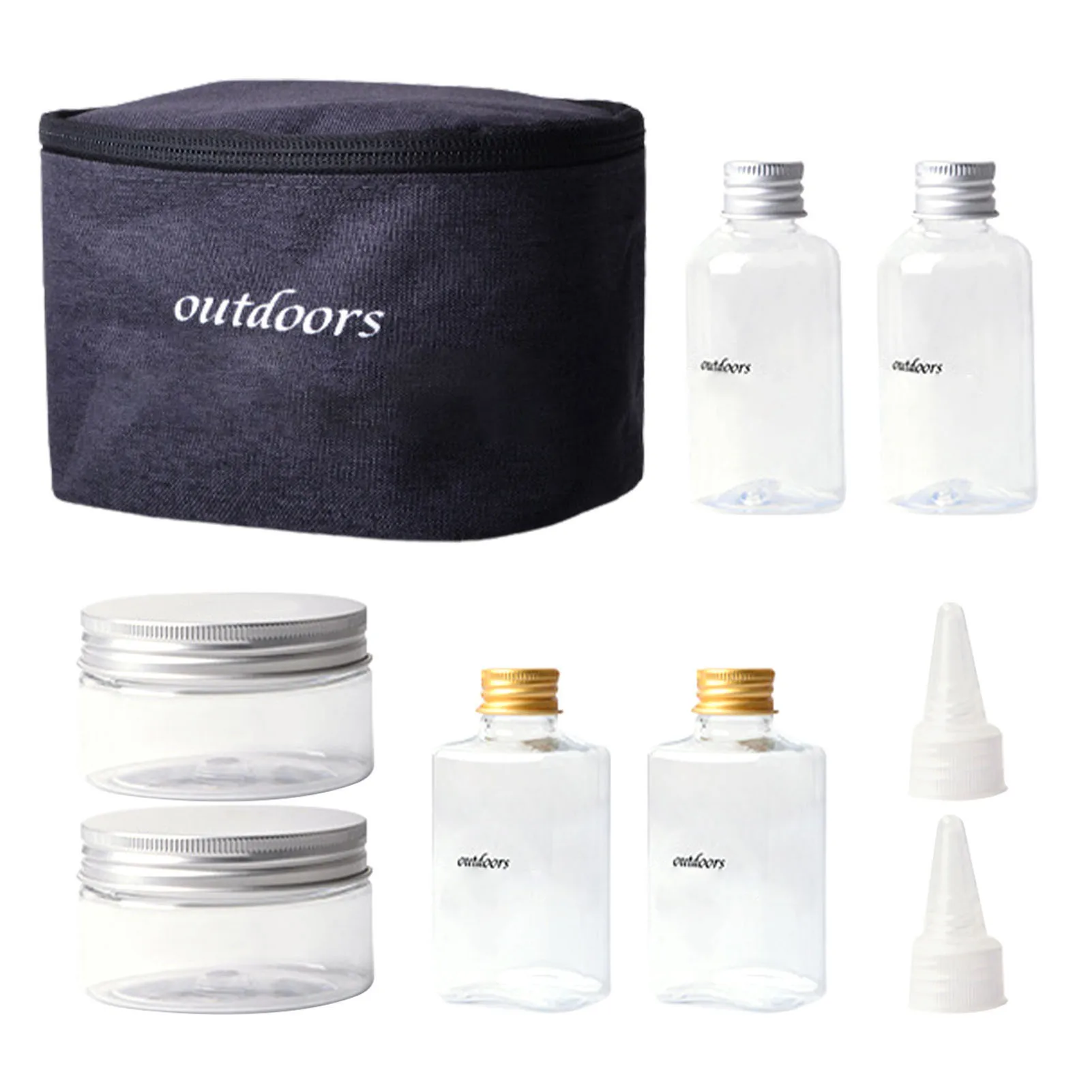 

9Pcs Camping Spice Containers Portable Seasoning Bottles Dispenser With Storage Bag Transparent Leak-Proof Powder Liquid