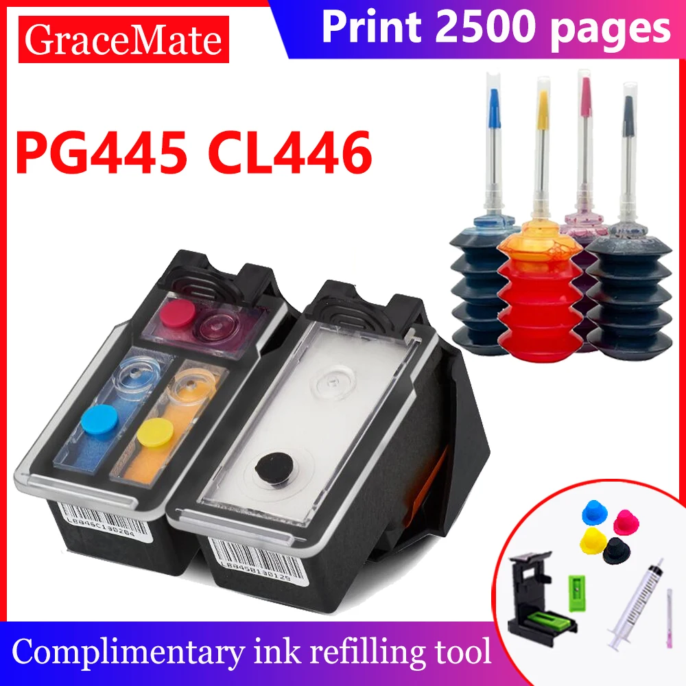 

pg445 cl446 Ink Cartridge PG 445 CL 446 Compatible for Canon Pixma MX494 MG2440 MG2540 MG2940 IP2840 MG2545 TS3140 MG3040 TR4540