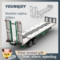 moc 39325 low loader beavertail style trailer can be connected 42078 anthem truck model building block technology assembly toy