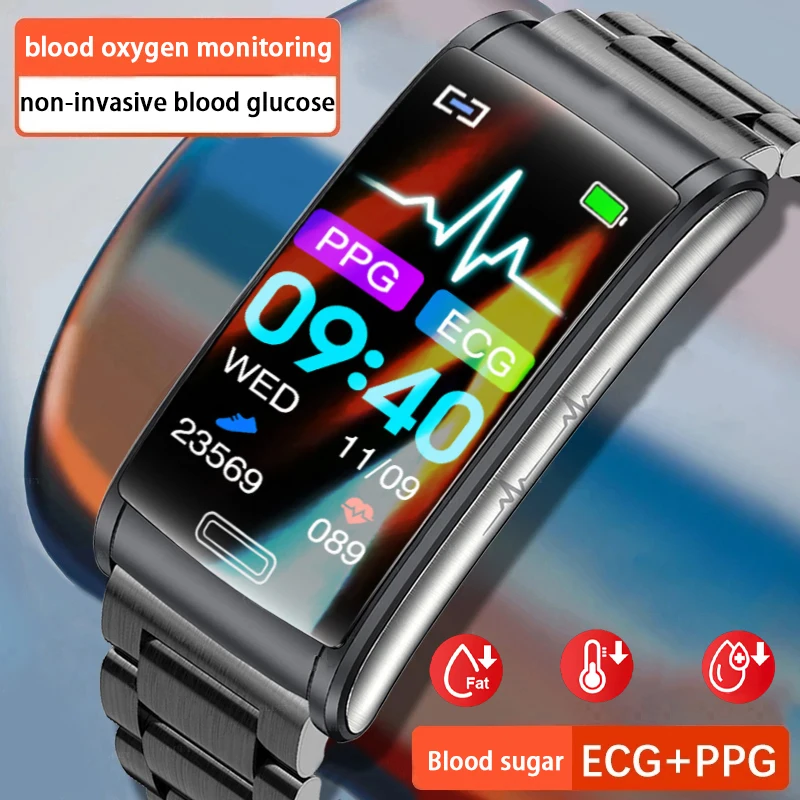 

2023 New ECG Smart Watch Men Painless Noninvasive Blood Sugar Blood Pressure Monitoring Healthy Sports Waterproof SmartWatch Men
