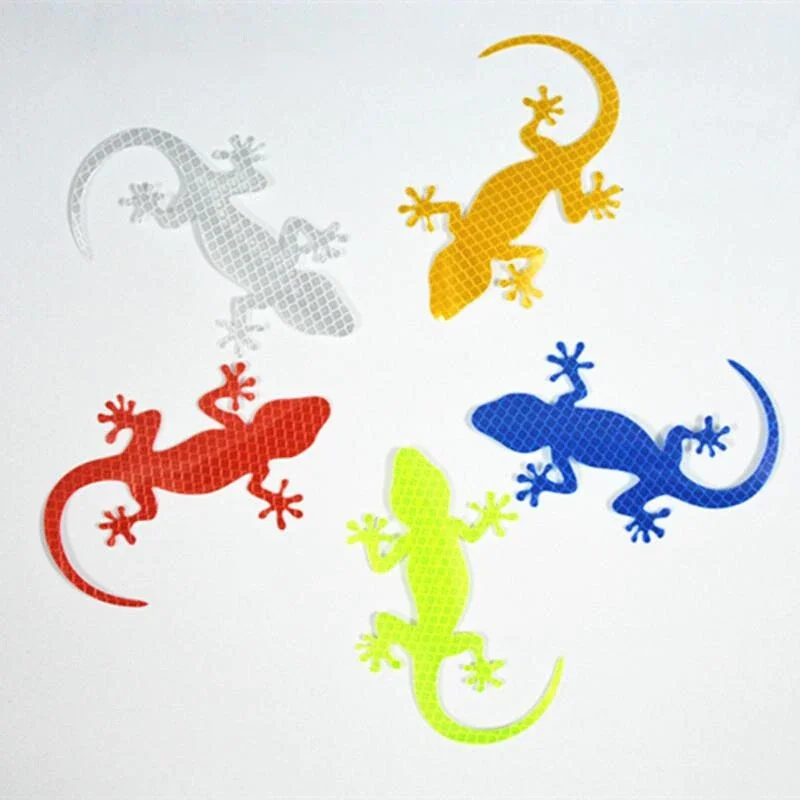 

2Pcs Car Reflective Sticker Safety Warning Mark Cars Auto Exterior Accessories Night Driving Warning Gecko Strip Light