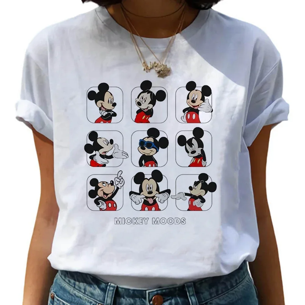 Kawaii Модная футболка с Микки Маусом женские футболки короткими рукавами