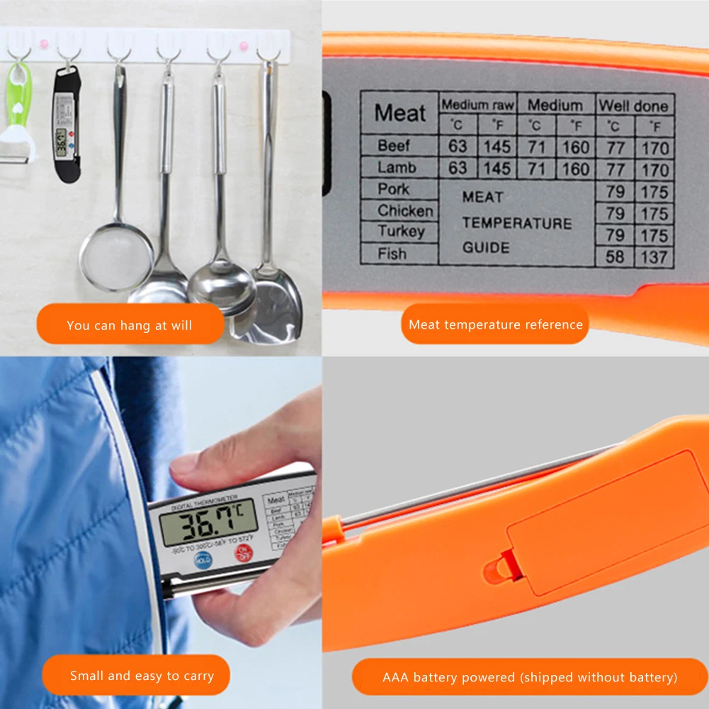 Цифровой электрический пищевой термометр из нержавеющей стали кухонные