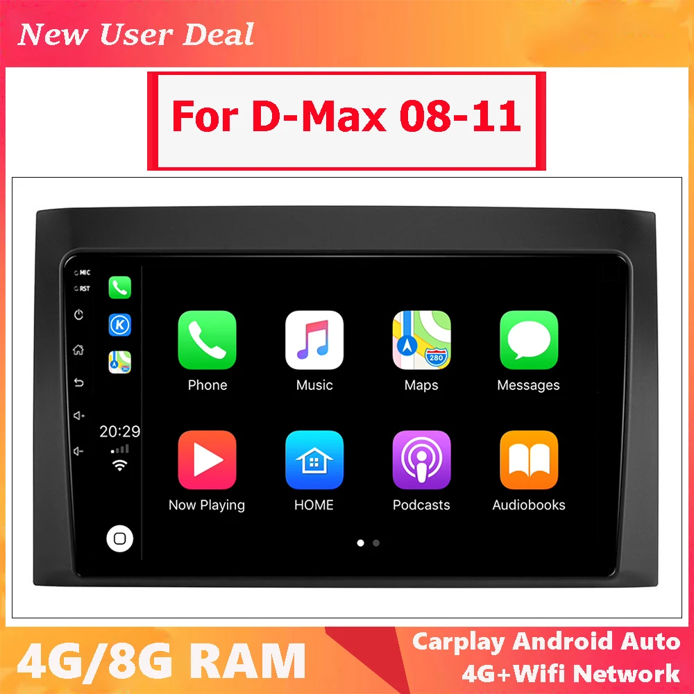 

Car Multimedia Player Head Unit Android Radio For Isuzu D-Max Dmax 2008-2011 With Gps Carplay 4G /2K 2000*1200 Resolution Screen