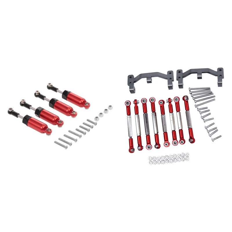 

4 шт. амортизатор из сплава и 1 комплект запасных частей для радиоуправляемых автомобилей металлический стержень рулевого сервопривода