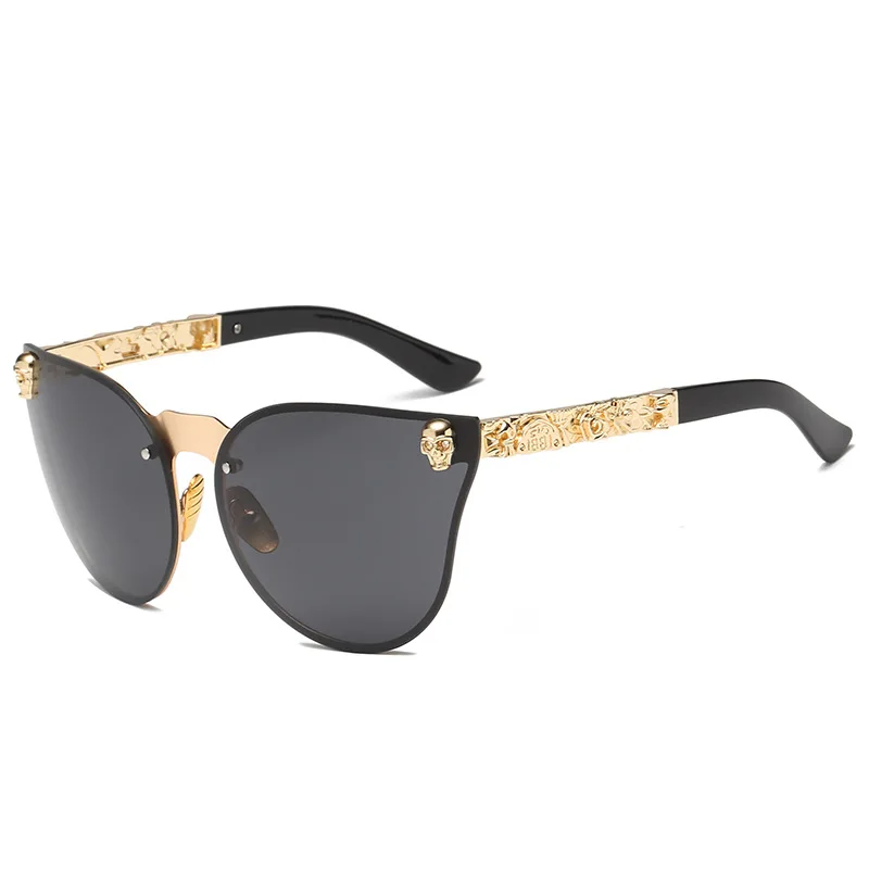 

2023 Fashion Women Gothic Sunglasses Skull Frame Metal Temple High Quality Sun Glasses Oculos De Sol Feminino Luxury Wholesale